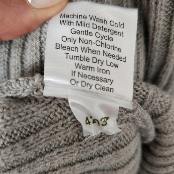 Garnet Hill | Open Front Ribbed Cotton Cashmere Blend Cocoon Cardigan - Size M - Picture 10 of 10